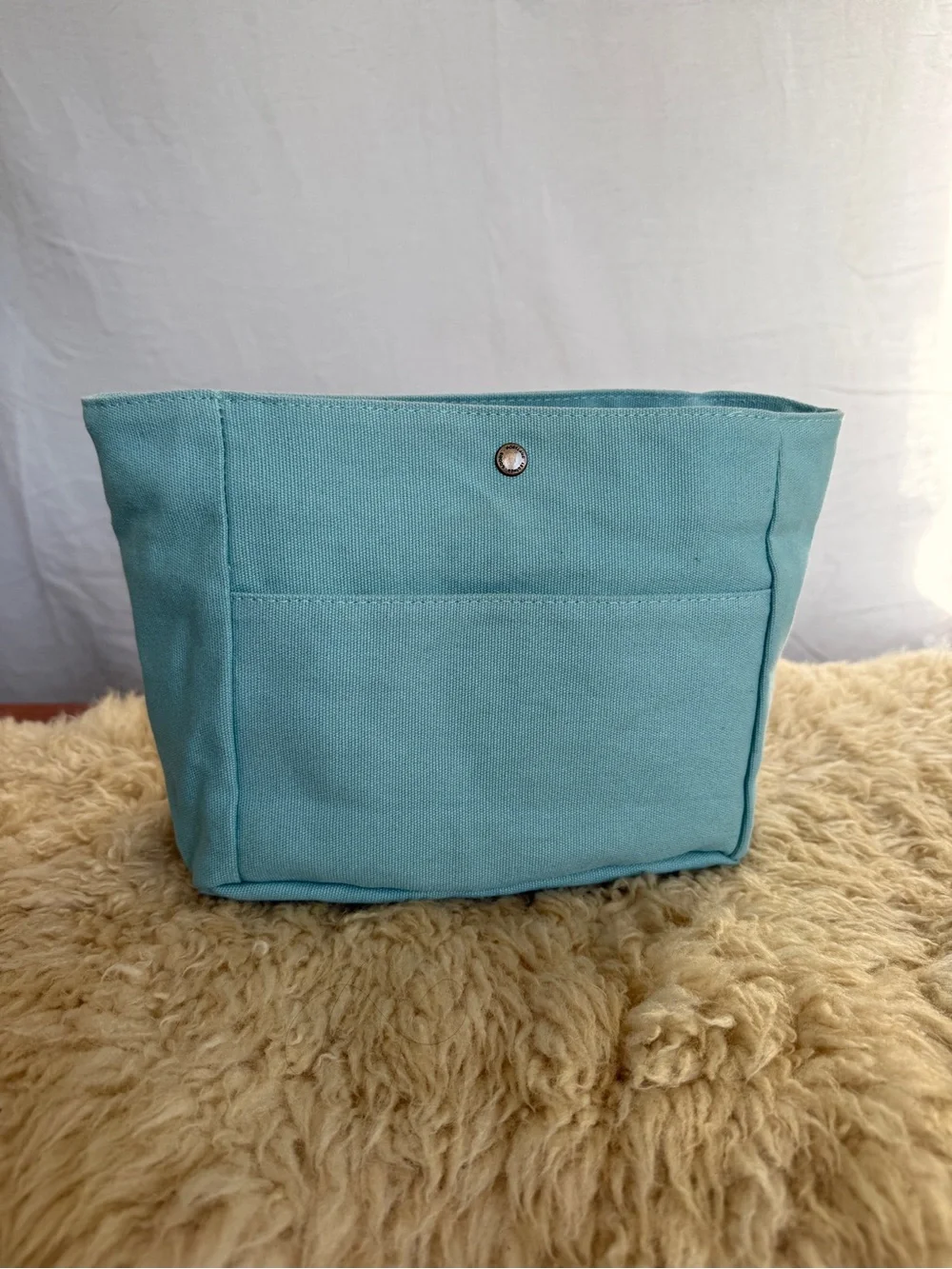 Portland Leather Light Teal Canvas Tote Organizer Bag - Picture 1 of 8